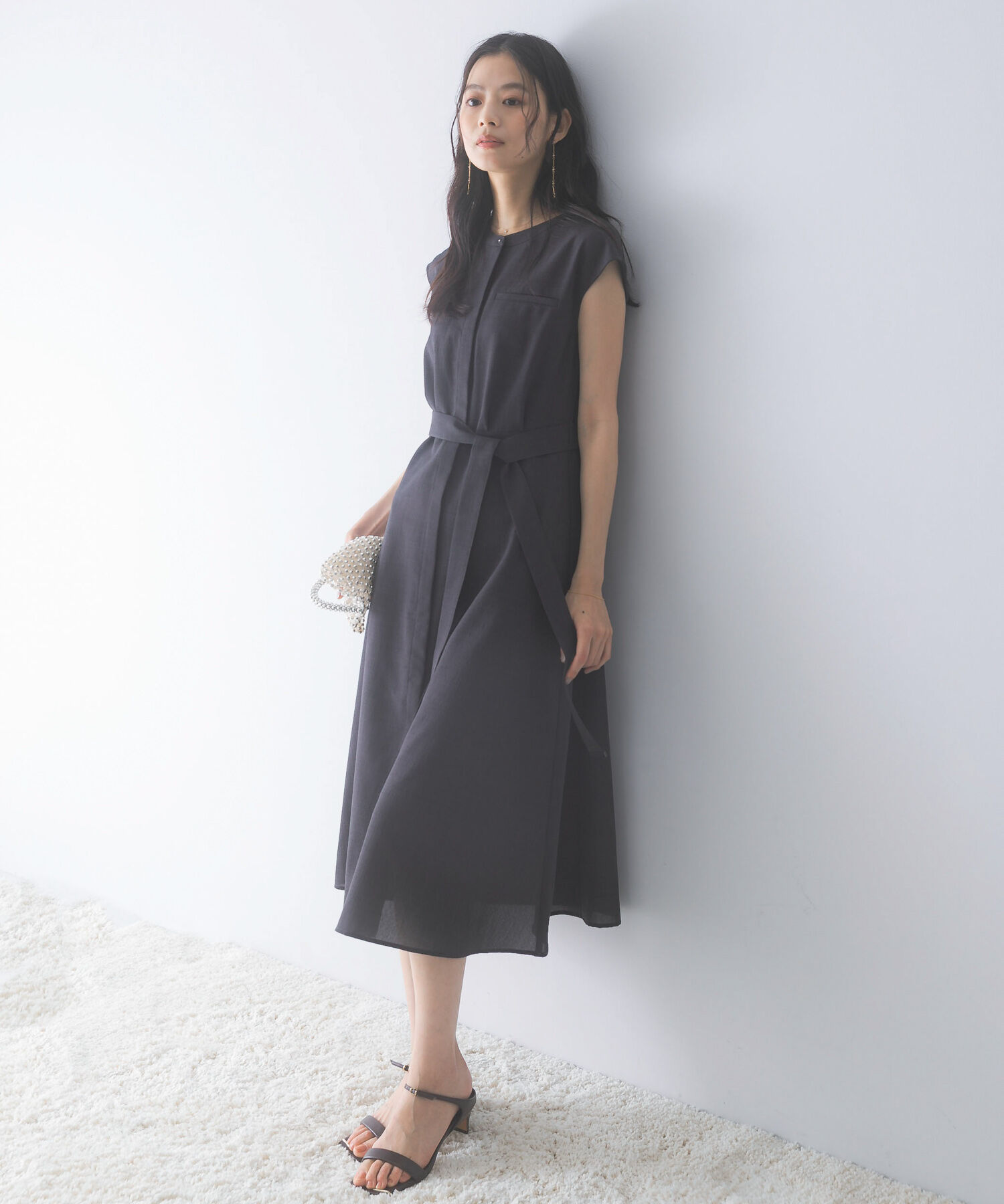 URBAN RESEARCH ROSSO「『UR TECH DRYLUXE』ポケットデザインワンピース」|ワンピース|チャコールグレー