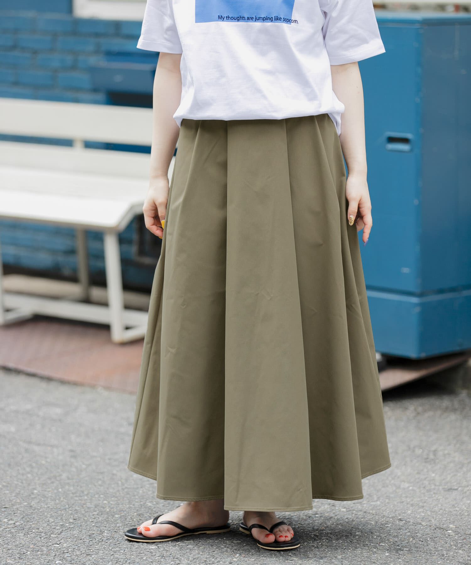 URBAN RESEARCH DOORS「FORK&SPOON　タックフレアスカート」|スカート|