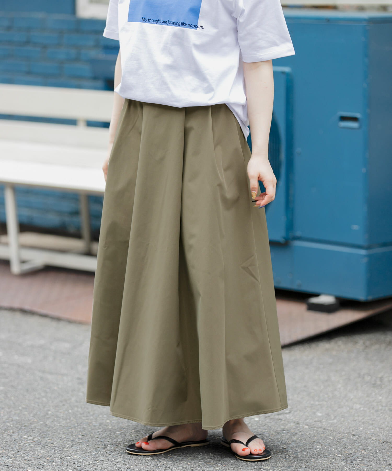 URBAN RESEARCH DOORS「FORK&SPOON　タックフレアスカート」|スカート|