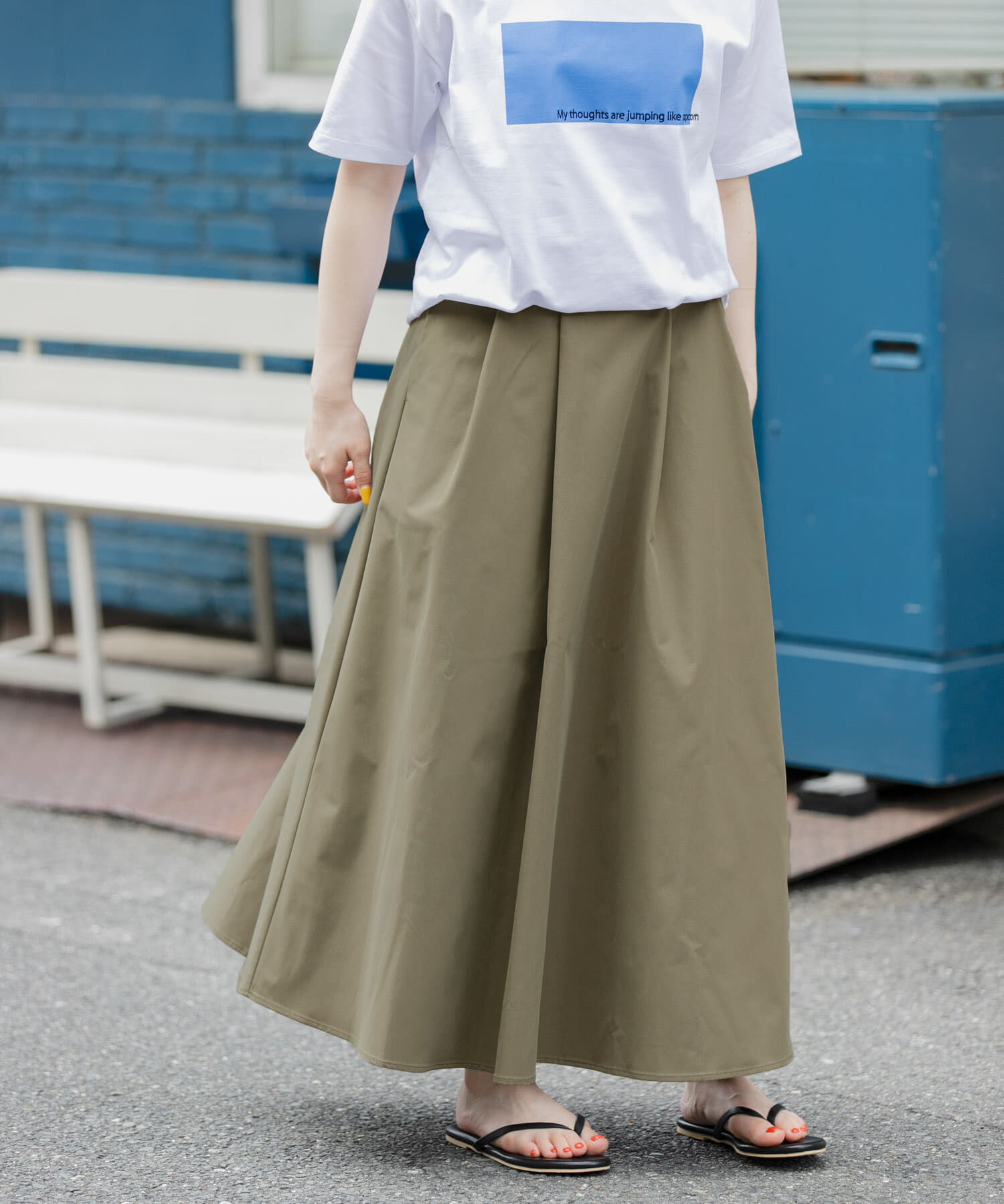 URBAN RESEARCH DOORS「FORK&SPOON　タックフレアスカート」|スカート|
