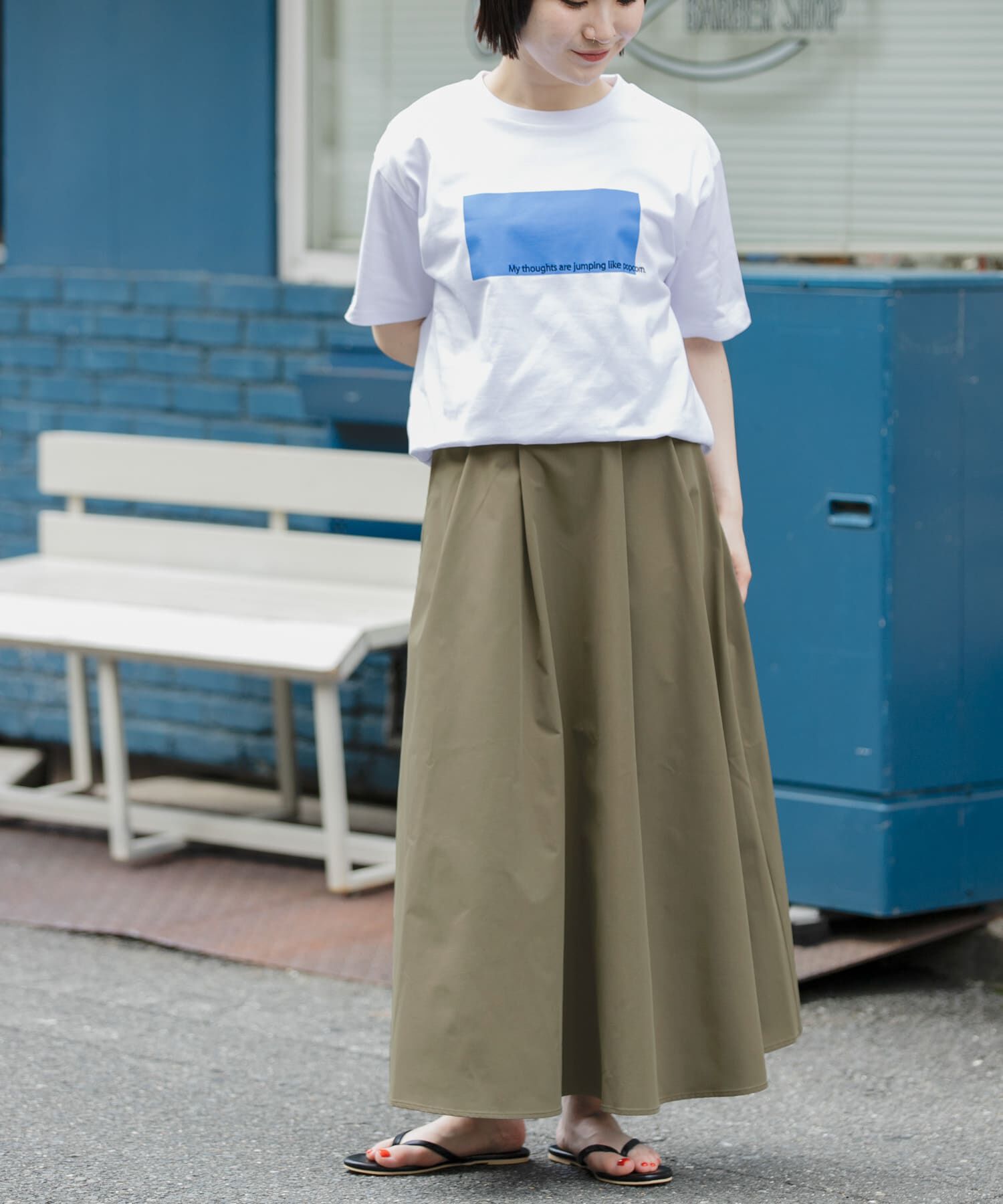 URBAN RESEARCH DOORS「FORK&SPOON　タックフレアスカート」|スカート|