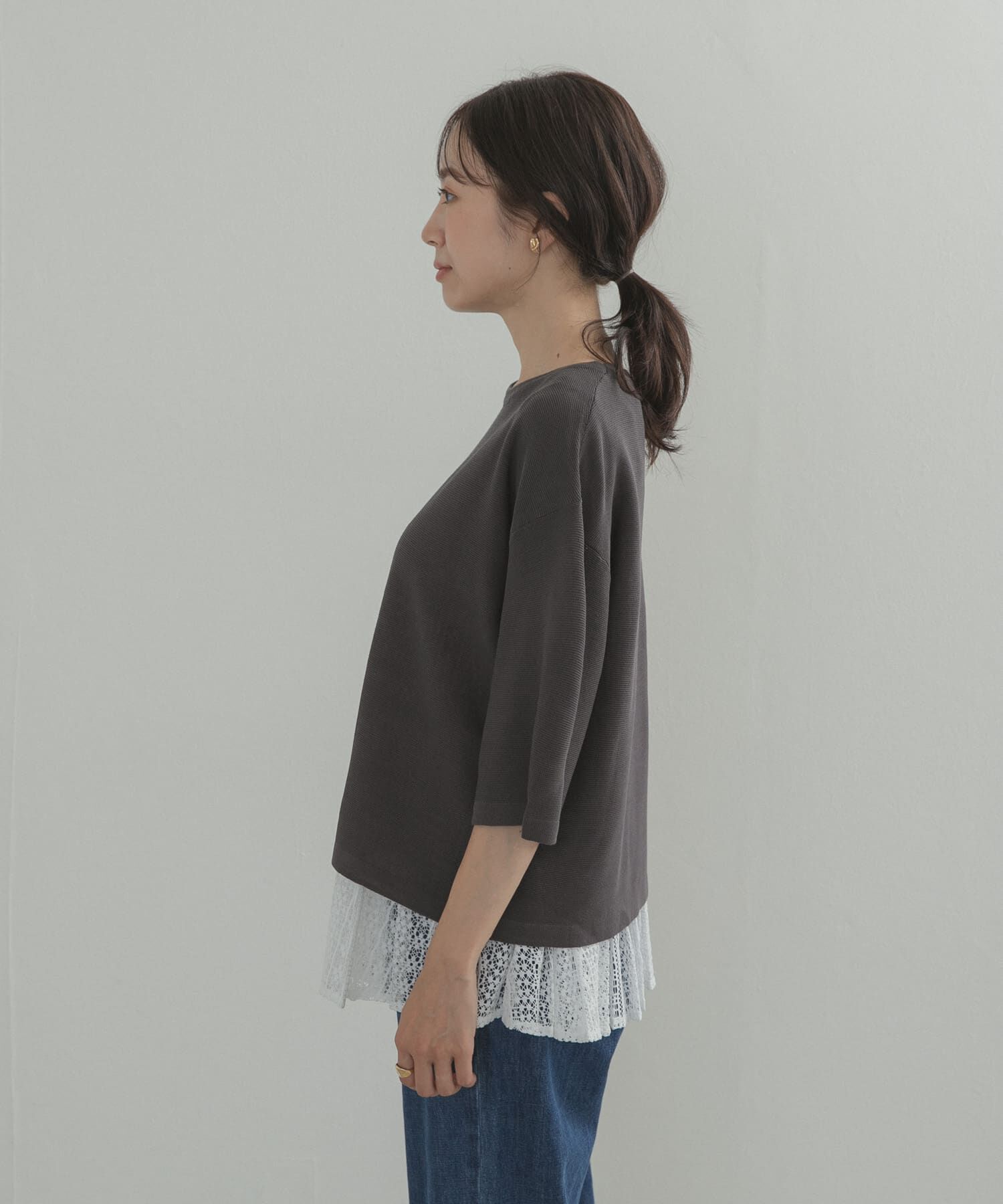 URBAN RESEARCH DOORS「レースインナーSETニット」|ニット・セーター|