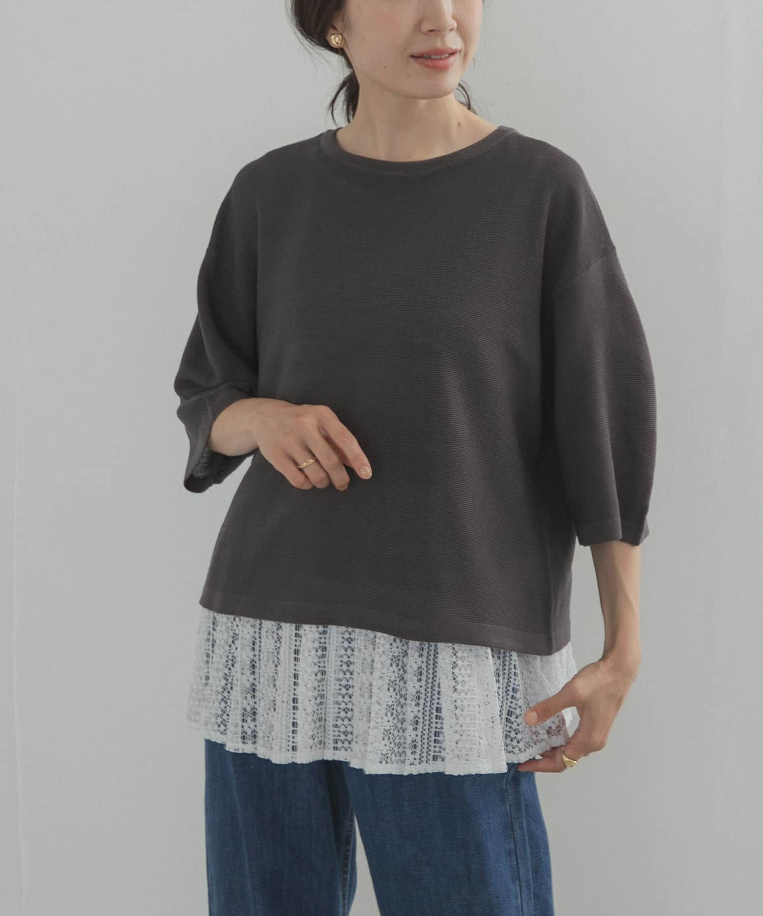 URBAN RESEARCH DOORS「レースインナーSETニット」|ニット・セーター|