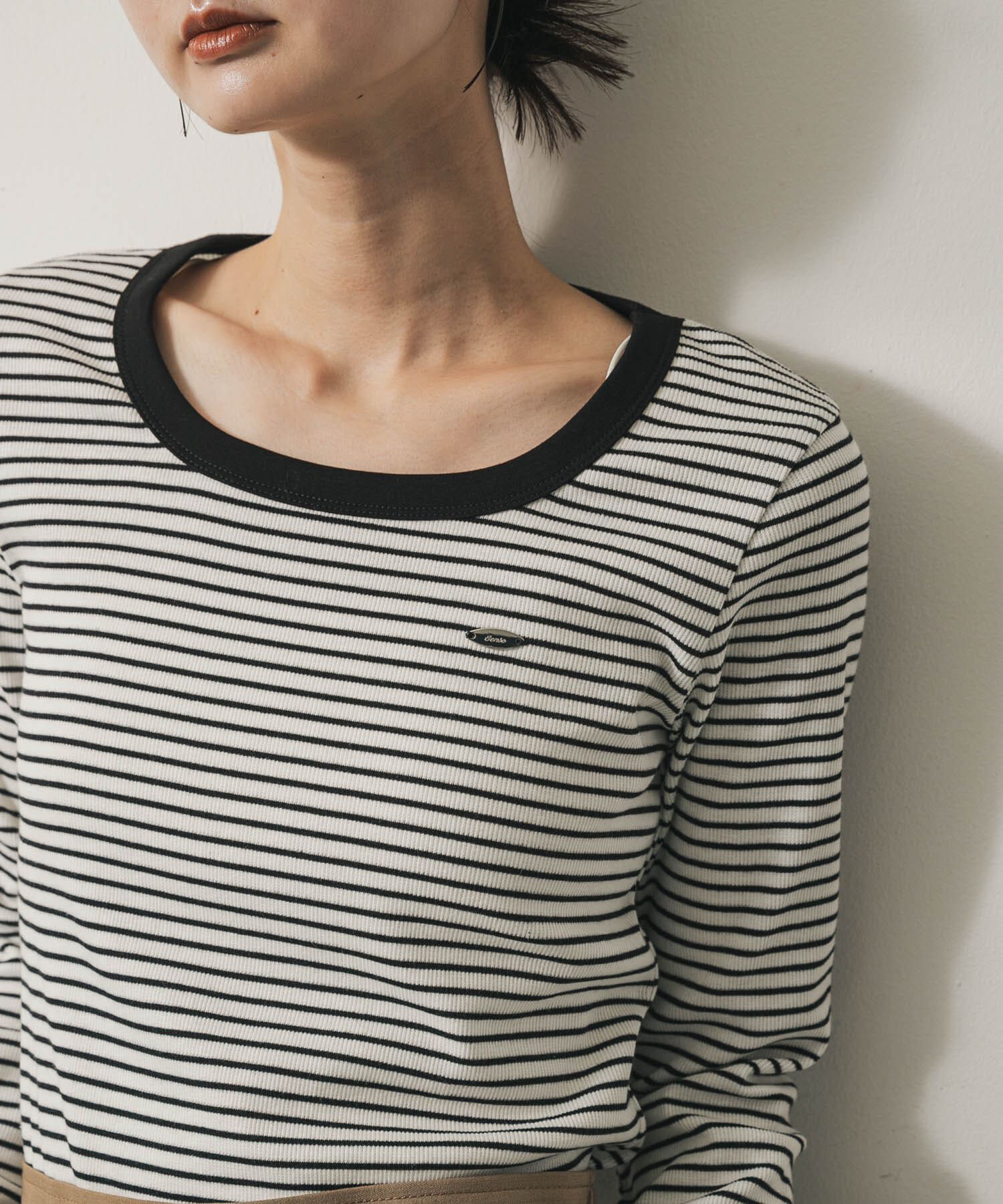 SENSE OF PLACE by URBAN RESEARCH「ラウンドネックリブTシャツ」|Tシャツ・カットソー|