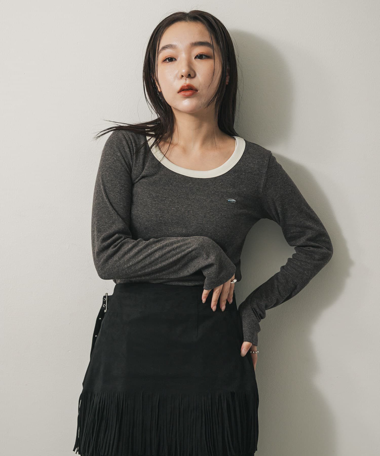 SENSE OF PLACE by URBAN RESEARCH「ラウンドネックリブTシャツ」|Tシャツ・カットソー|