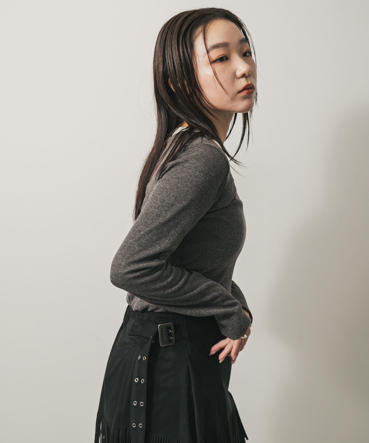 SENSE OF PLACE by URBAN RESEARCH「ラウンドネックリブTシャツ」|Tシャツ・カットソー|