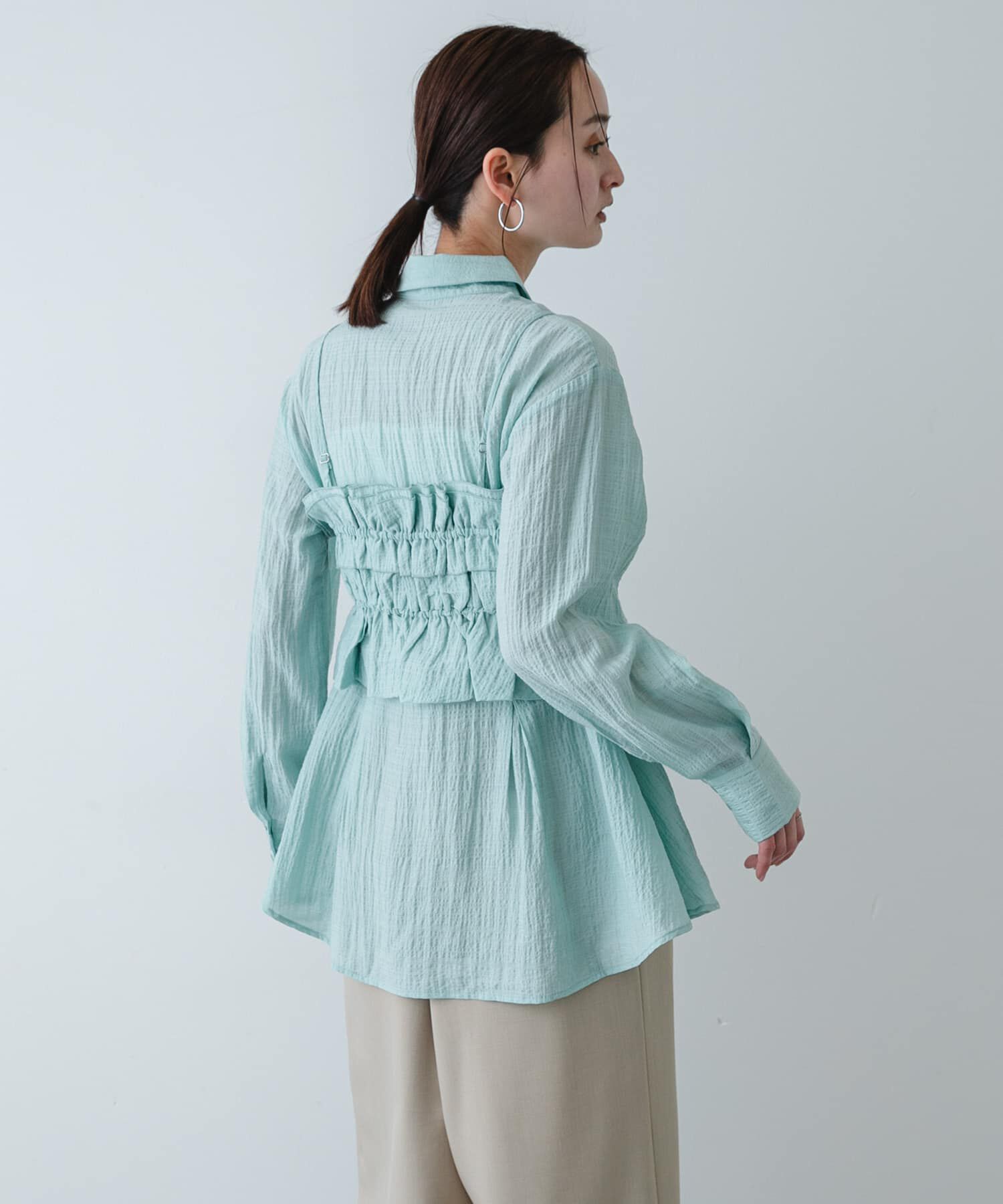 SENSE OF PLACE by URBAN RESEARCH「シャーリングビスチェセットシャツ」|Tシャツ・カットソー|