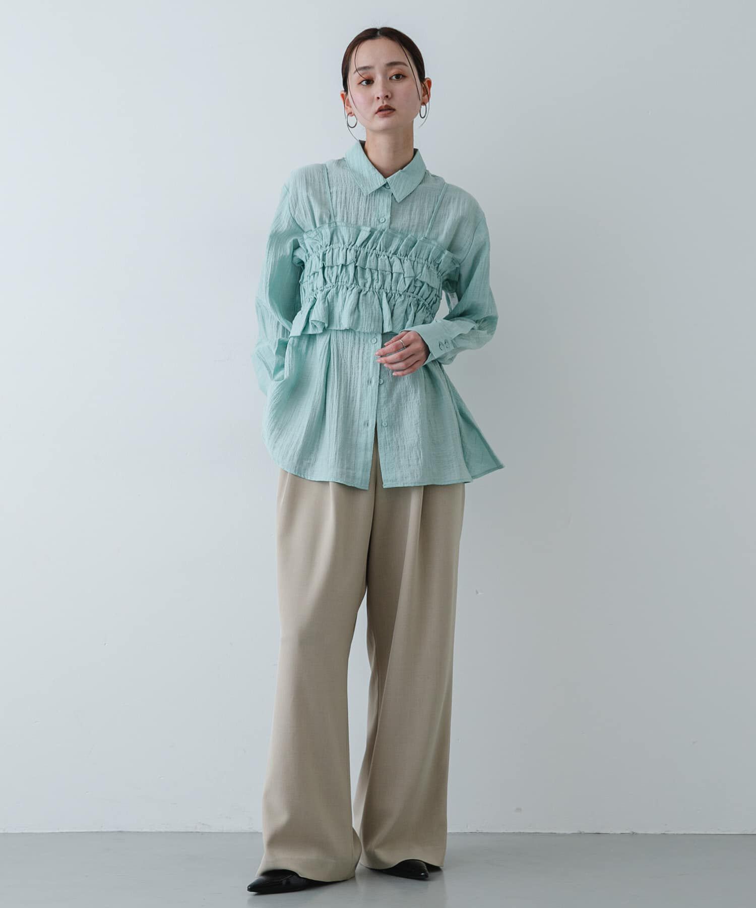 SENSE OF PLACE by URBAN RESEARCH「シャーリングビスチェセットシャツ」|Tシャツ・カットソー|