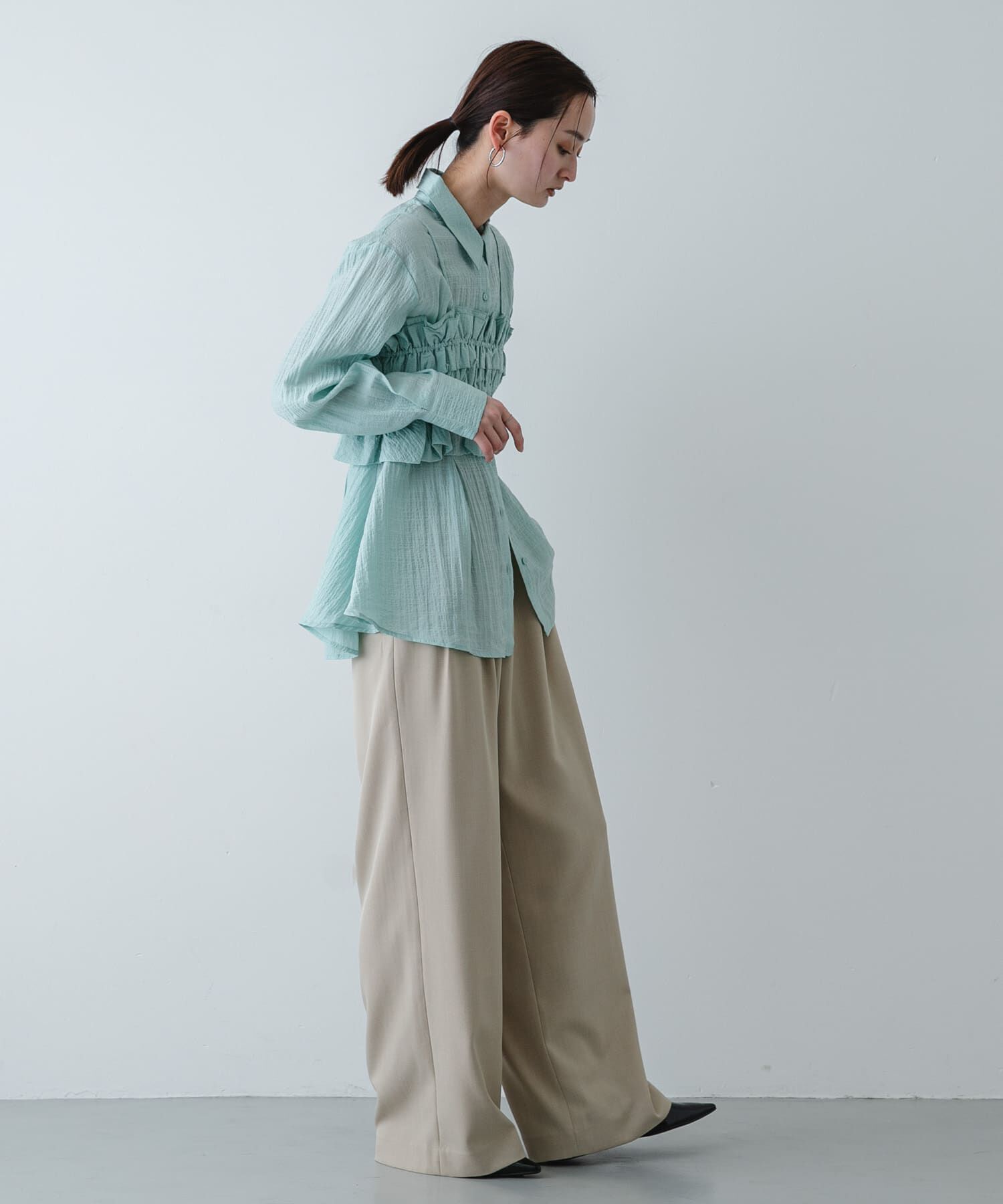 SENSE OF PLACE by URBAN RESEARCH「シャーリングビスチェセットシャツ」|Tシャツ・カットソー|