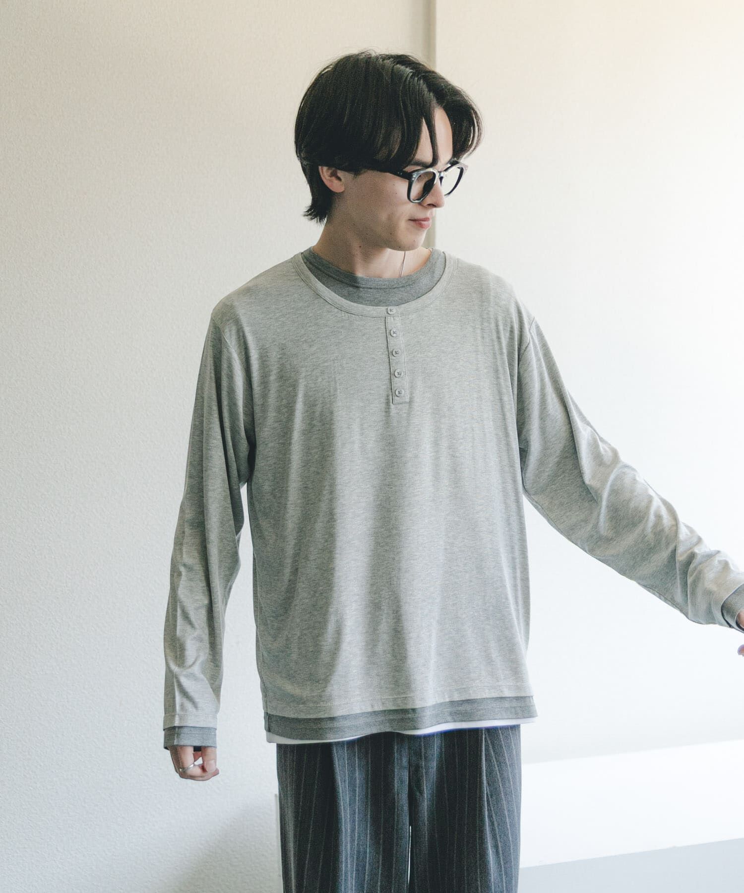 SENSE OF PLACE by URBAN RESEARCH「フェイクレイヤードロングTシャツ」|Tシャツ・カットソー|