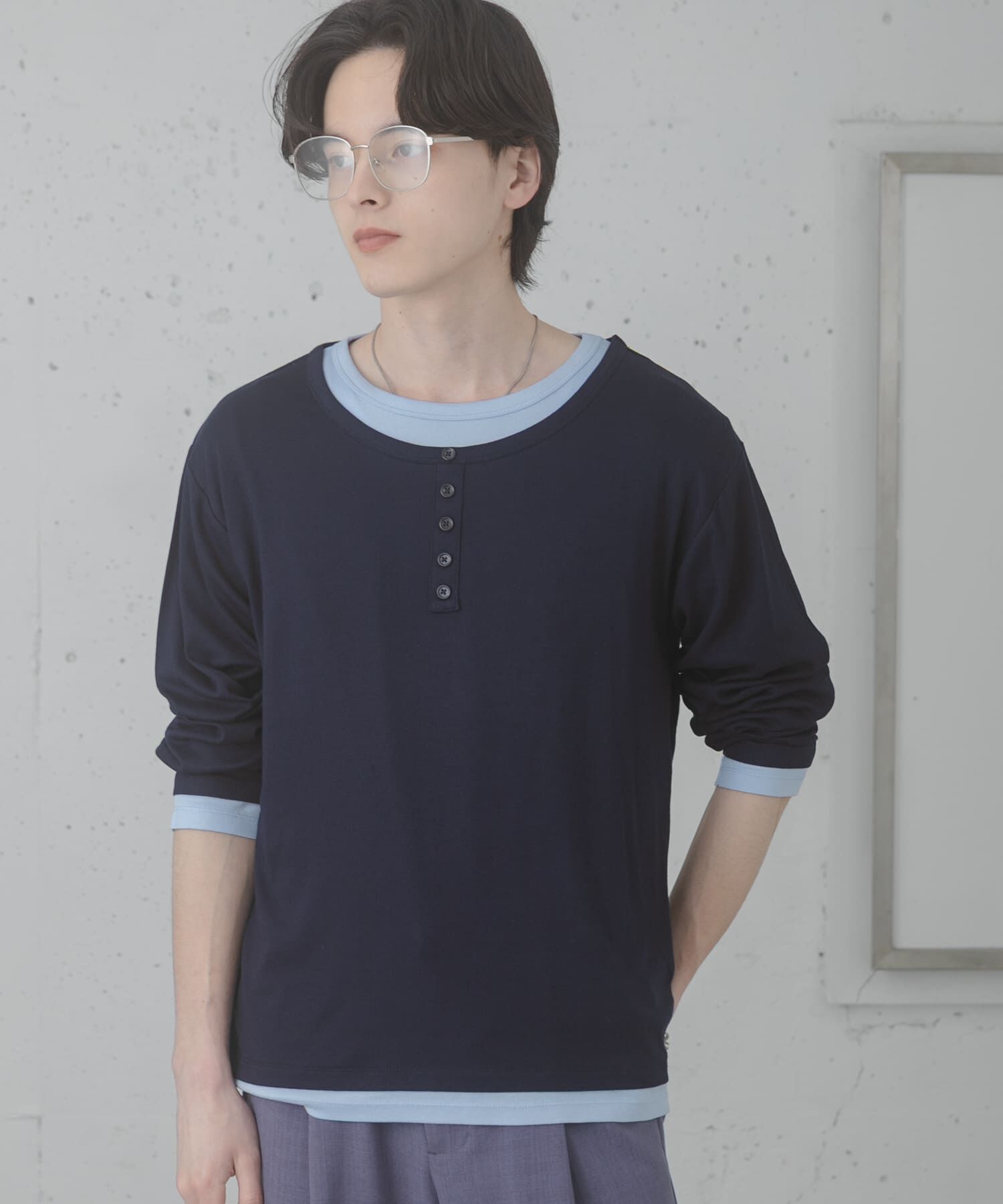 SENSE OF PLACE by URBAN RESEARCH「フェイクレイヤードロングTシャツ」|Tシャツ・カットソー|