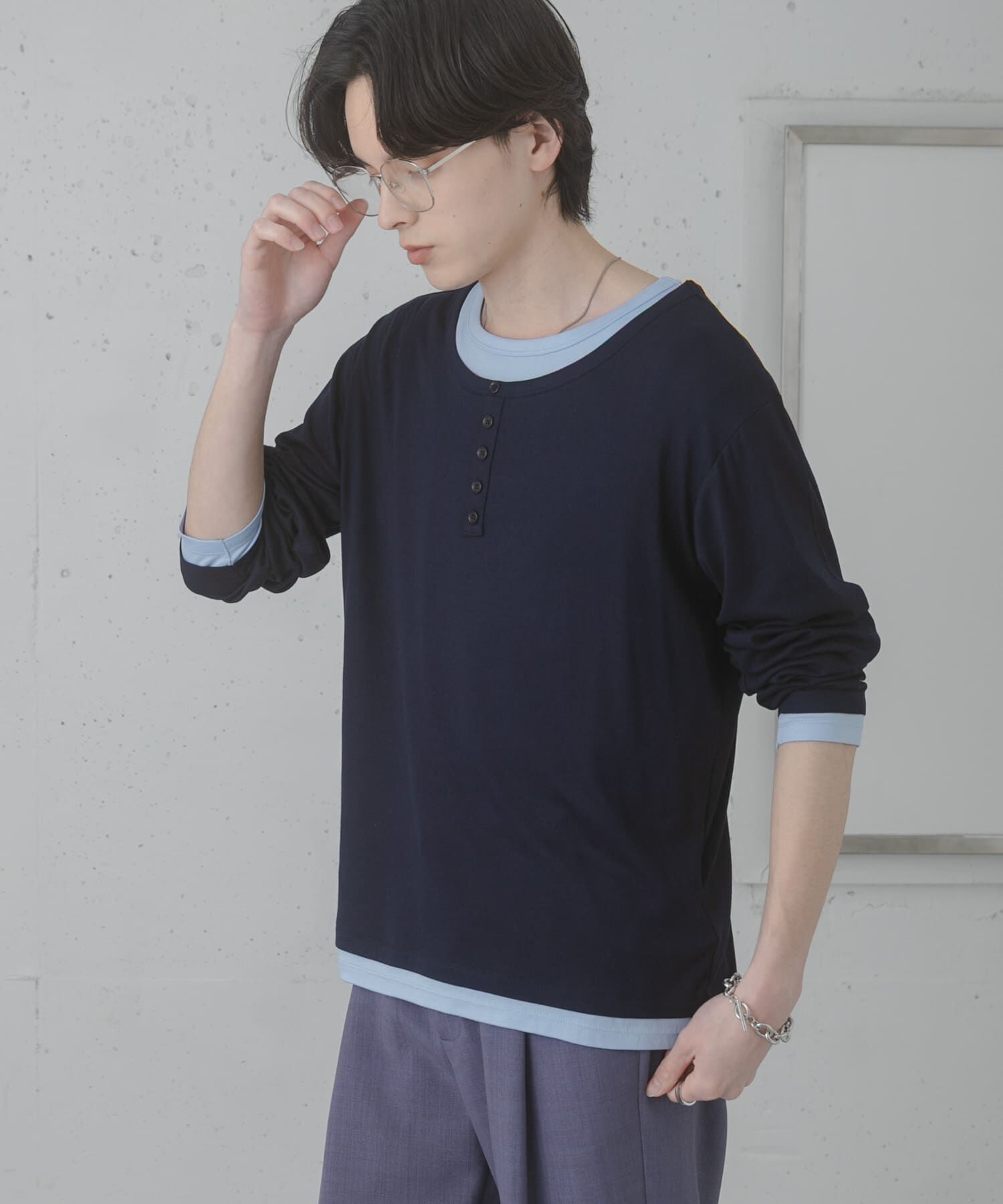 SENSE OF PLACE by URBAN RESEARCH「フェイクレイヤードロングTシャツ」|Tシャツ・カットソー|