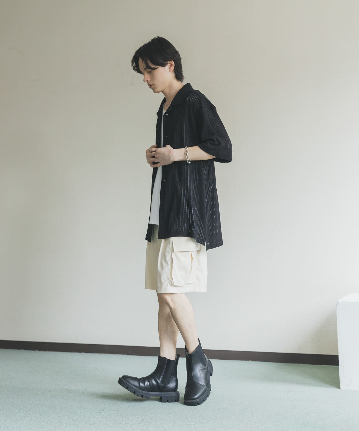 SENSE OF PLACE by URBAN RESEARCH「『ユニセックス』アソートレースオープンカラーショートスリーブシャツ」|シャツ・ブラウス|