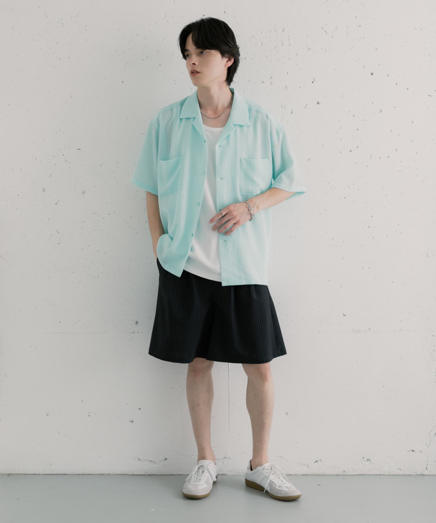 SENSE OF PLACE by URBAN RESEARCH「シアサッカーオープンカラーシャツ」|シャツ・ブラウス|