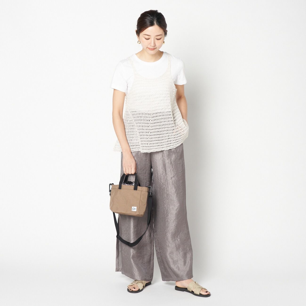 HELIOPOLE「HELIOPOLE GLITTER CROCHET KNIT CAMISOLE」|ニット・セーター|