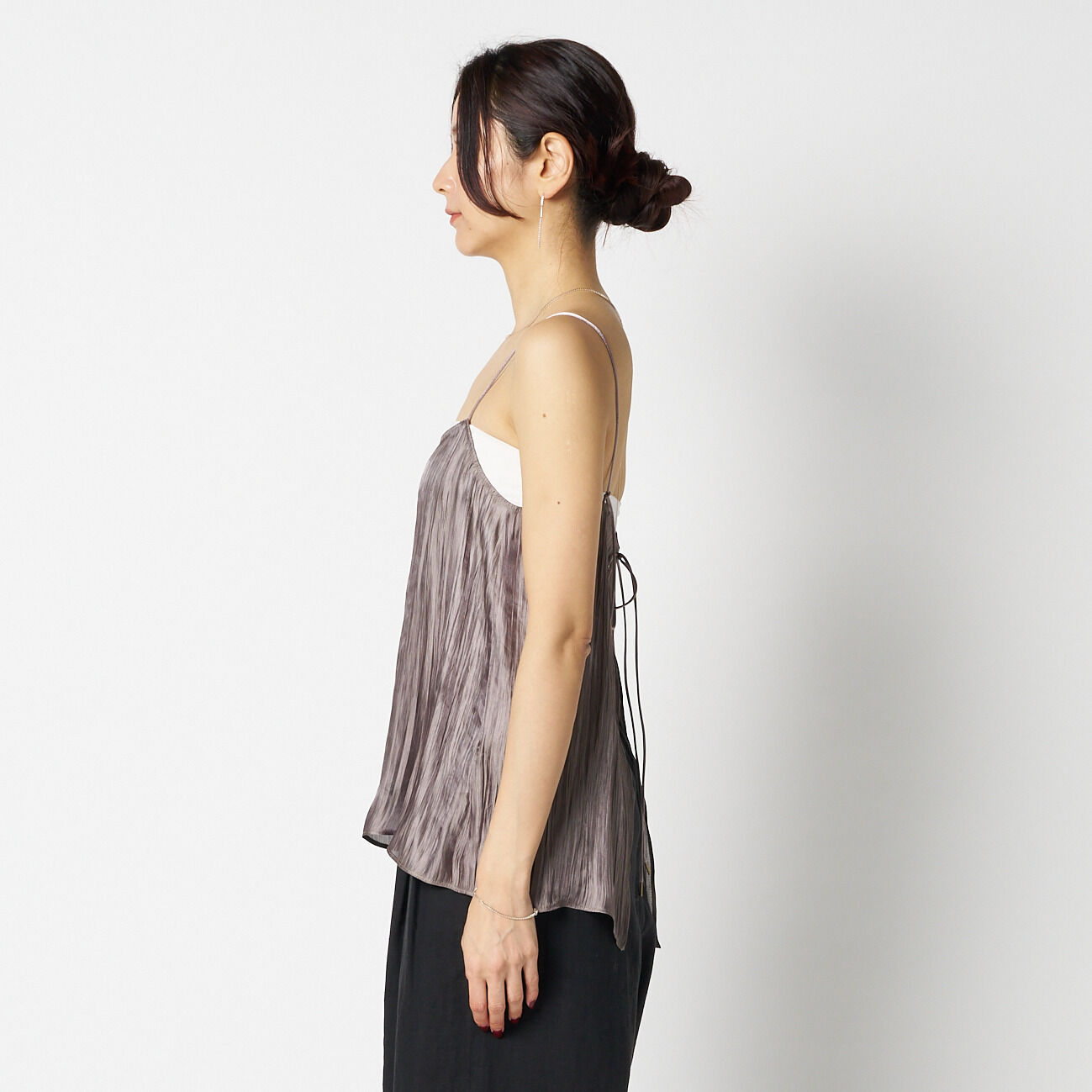 HELIOPOLE「HELIOPOLE SHINY SHEER RIPPLE CAMISOLE」|シャツ・ブラウス|