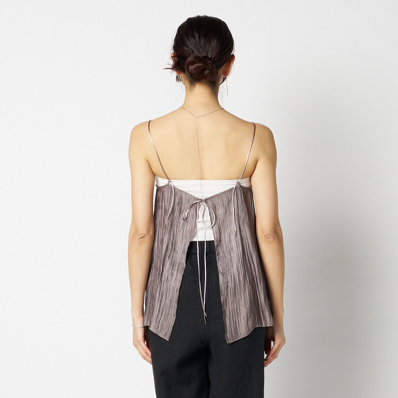 HELIOPOLE「HELIOPOLE SHINY SHEER RIPPLE CAMISOLE」|シャツ・ブラウス|