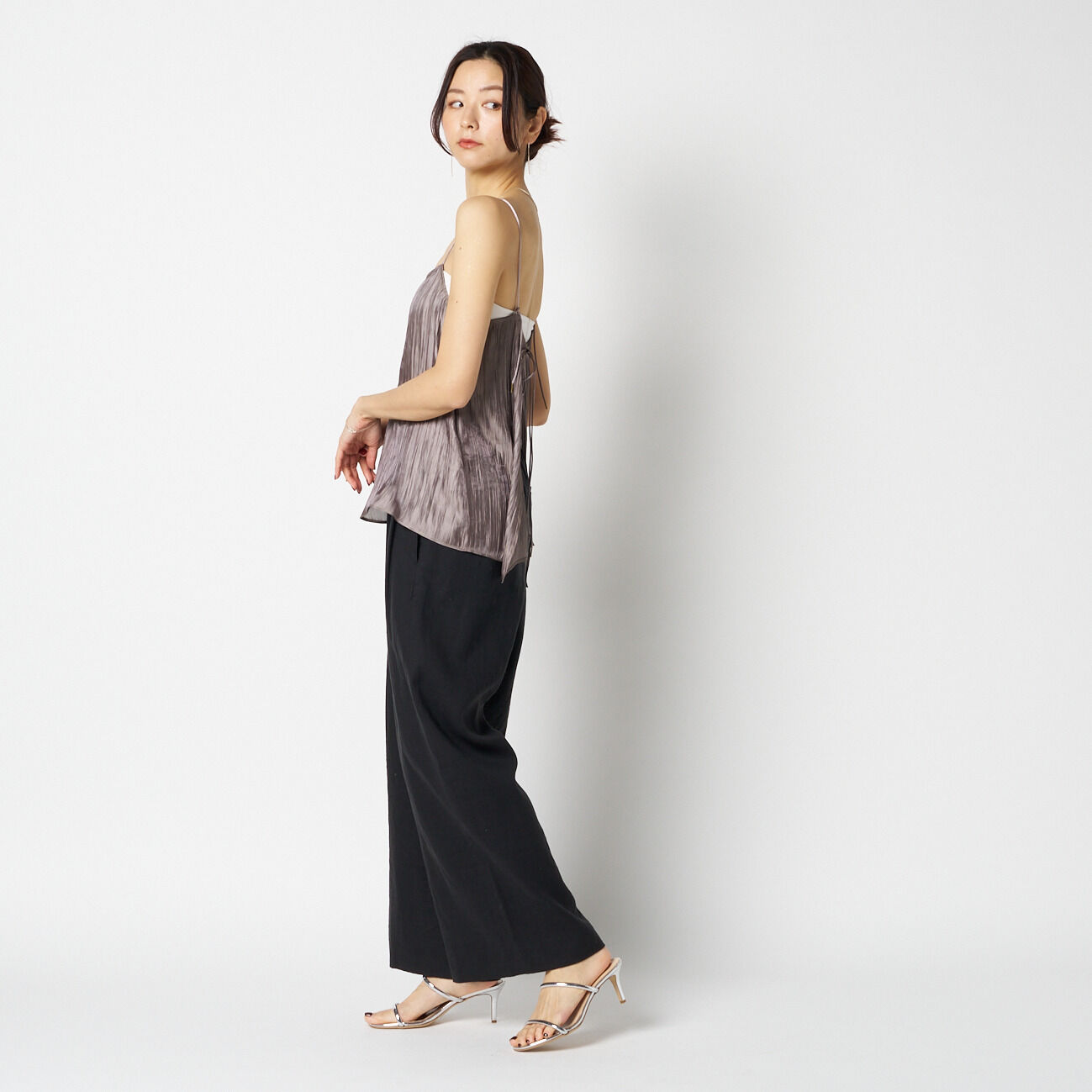 HELIOPOLE「HELIOPOLE SHINY SHEER RIPPLE CAMISOLE」|シャツ・ブラウス|