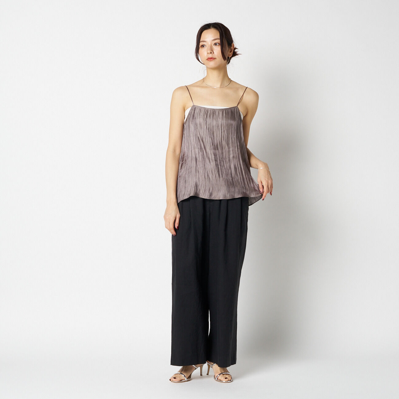 HELIOPOLE「HELIOPOLE SHINY SHEER RIPPLE CAMISOLE」|シャツ・ブラウス|