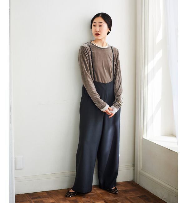 le.coeur blanc「《手洗い可能》ベロアロングスリーブTシャツ」|Tシャツ・カットソー|