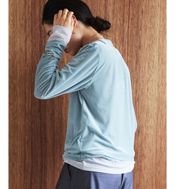 le.coeur blanc「《手洗い可能》ベロアロングスリーブTシャツ」|Tシャツ・カットソー|