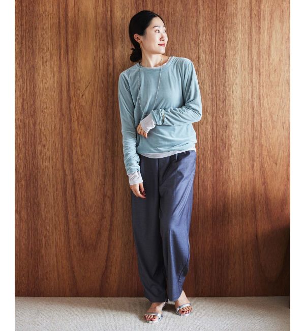 le.coeur blanc「《手洗い可能》ベロアロングスリーブTシャツ」|Tシャツ・カットソー|