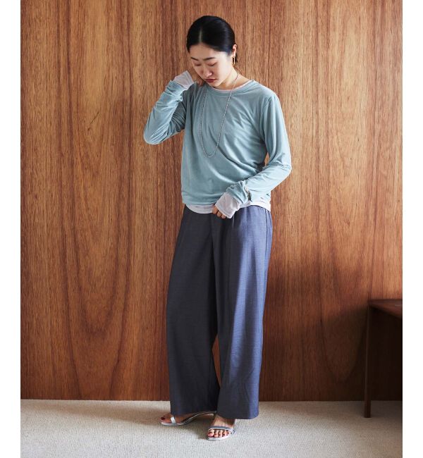 le.coeur blanc「《手洗い可能》ベロアロングスリーブTシャツ」|Tシャツ・カットソー|