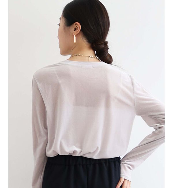 le.coeur blanc「《手洗い可能》ベロアロングスリーブTシャツ」|Tシャツ・カットソー|
