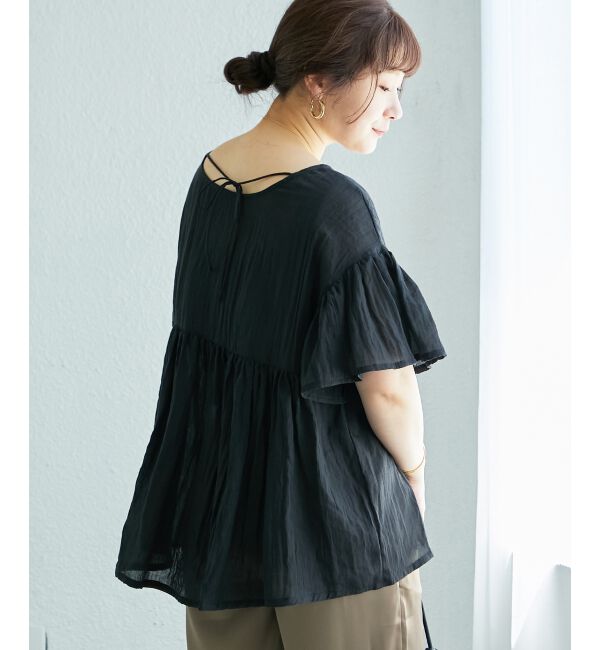  「《WEB限定アイテム》バックリボンガーゼブラウス」|シャツ・ブラウス|