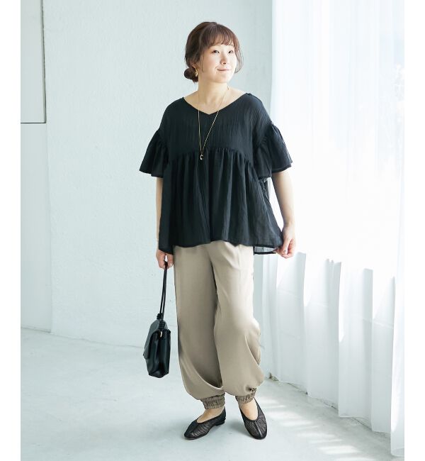  「《WEB限定アイテム》バックリボンガーゼブラウス」|シャツ・ブラウス|