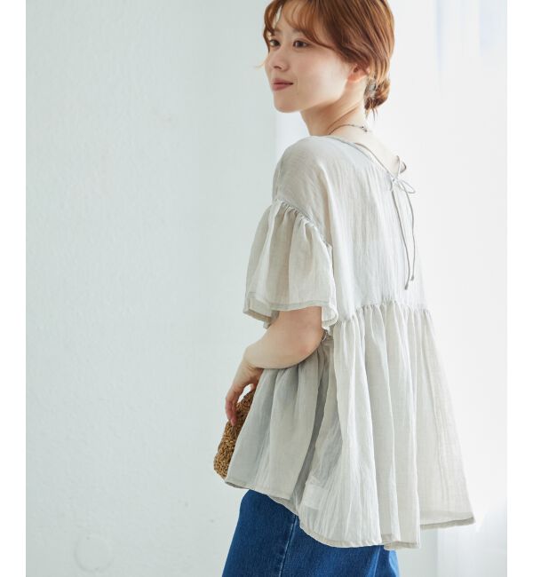  「《WEB限定アイテム》バックリボンガーゼブラウス」|シャツ・ブラウス|
