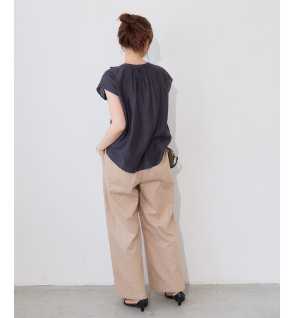  「【清涼感抜群】麻ワイドクロップドパンツ」|その他|