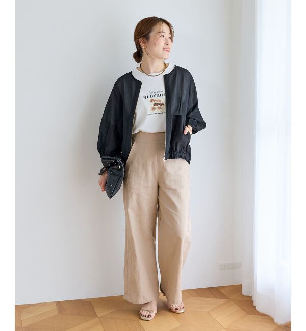  「【清涼感抜群】麻ワイドクロップドパンツ」|その他|