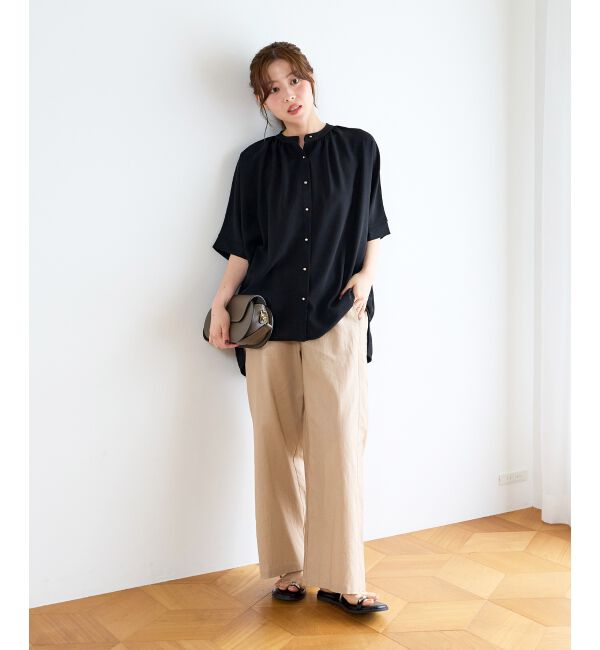  「【清涼感抜群】麻ワイドクロップドパンツ」|その他|
