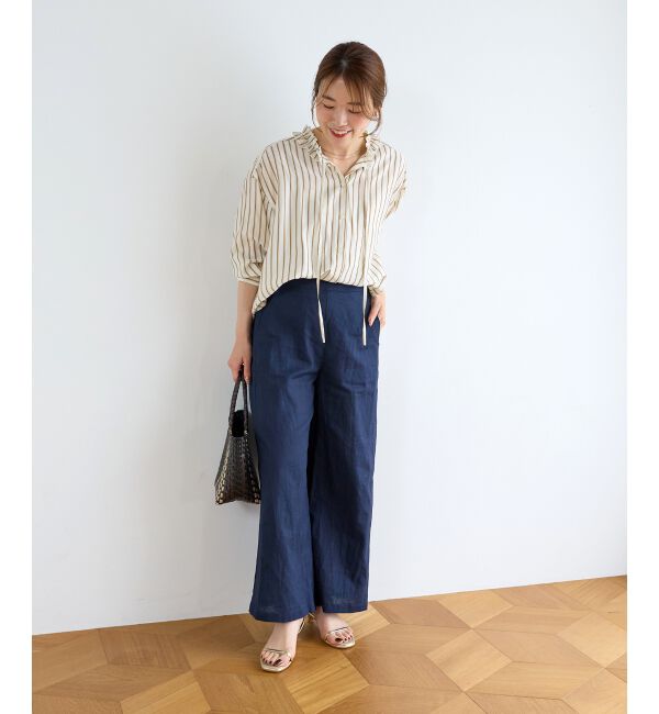  「【清涼感抜群】麻ワイドクロップドパンツ」|その他|