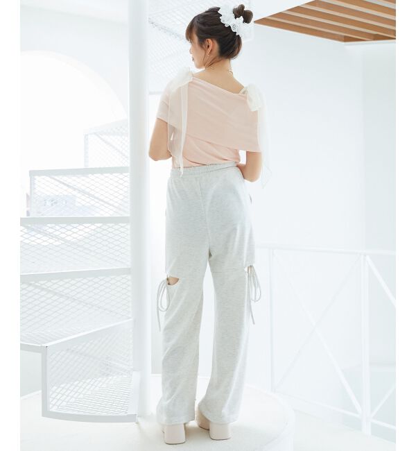 「肩リボンオフショルカットトップス」|Tシャツ・カットソー|