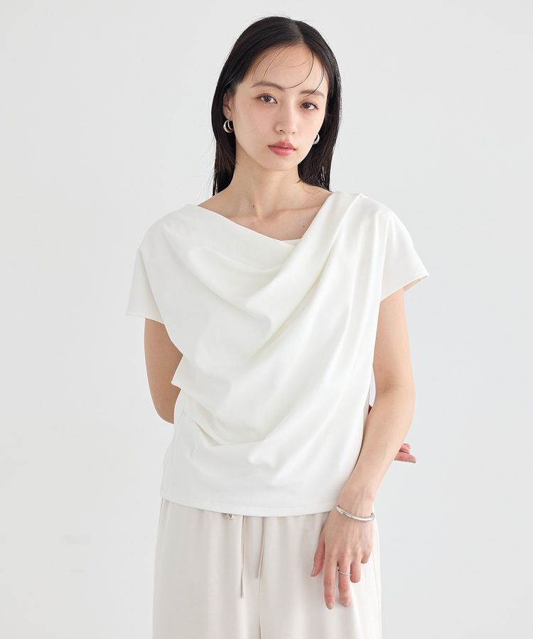 earth music&ecology「フレンチスリーブドレーププルオーバー」|Tシャツ・カットソー|