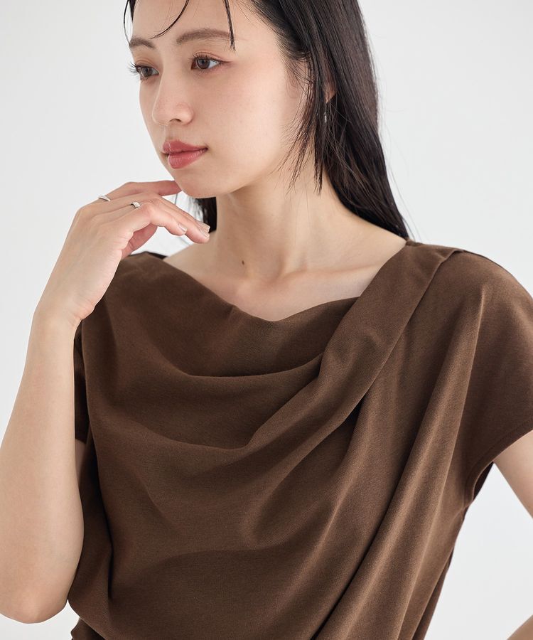 earth music&ecology「フレンチスリーブドレーププルオーバー」|Tシャツ・カットソー|