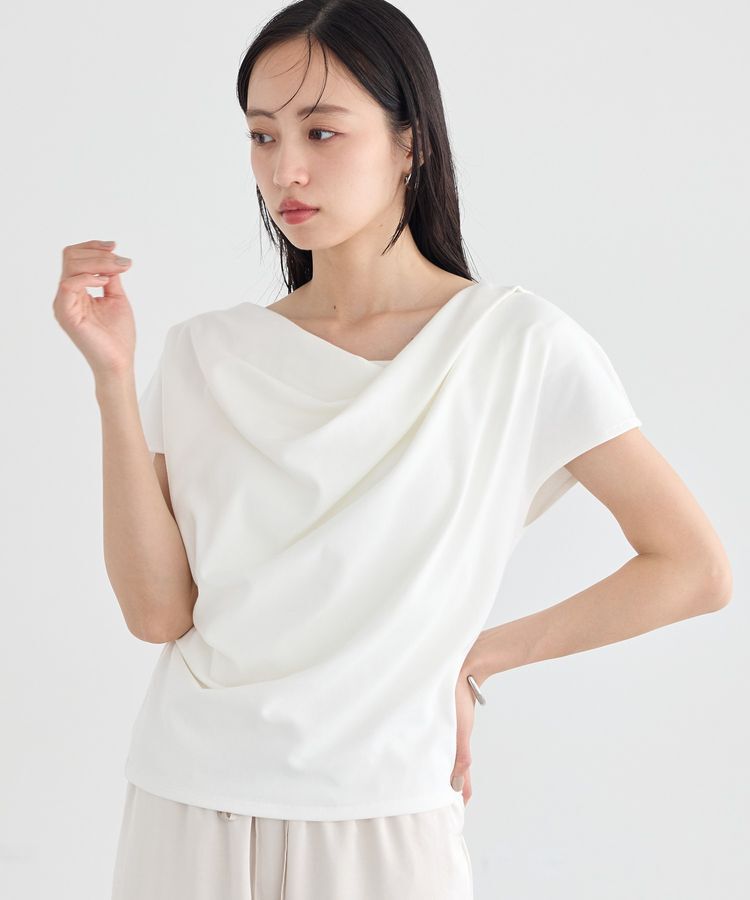 earth music&ecology「フレンチスリーブドレーププルオーバー」|Tシャツ・カットソー|