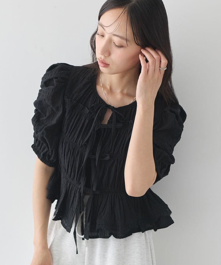 earth music&ecology「レースティアードシャーリングブラウス」|シャツ・ブラウス|