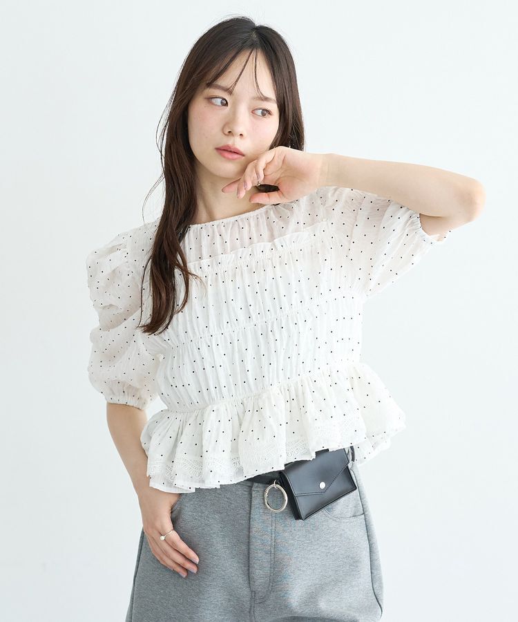 earth music&ecology「レースティアードシャーリングブラウス」|シャツ・ブラウス|
