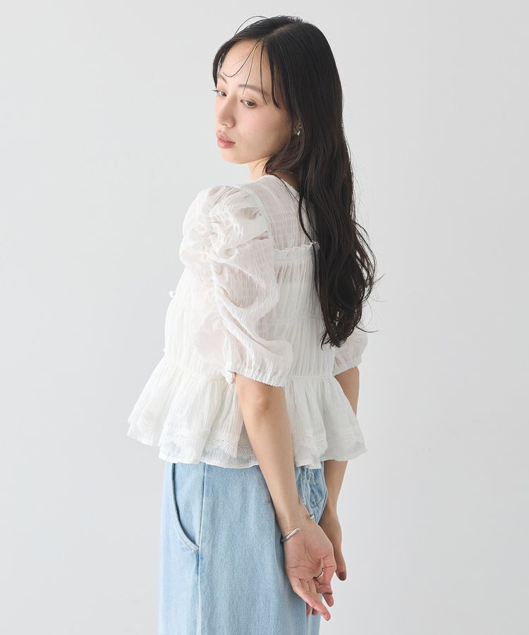 earth music&ecology「レースティアードシャーリングブラウス」|シャツ・ブラウス|