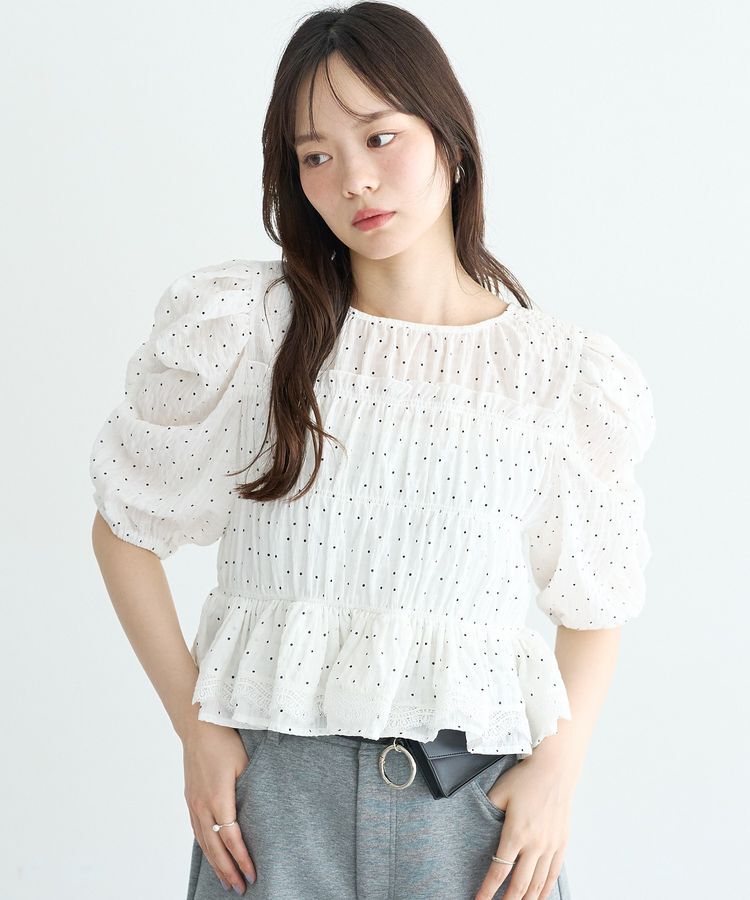 earth music&ecology「レースティアードシャーリングブラウス」|シャツ・ブラウス|Dot