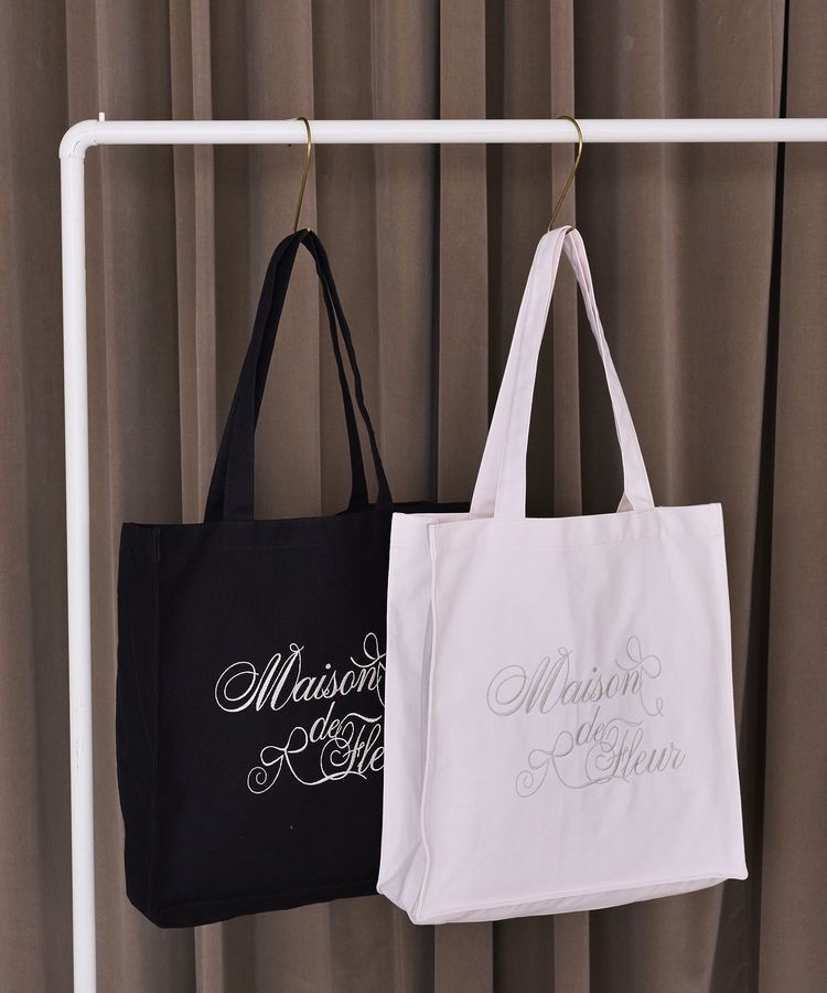 Maison de FLEUR「【予約】ブランドロゴ刺繍スクエアトートバッグ」|トートバッグ|