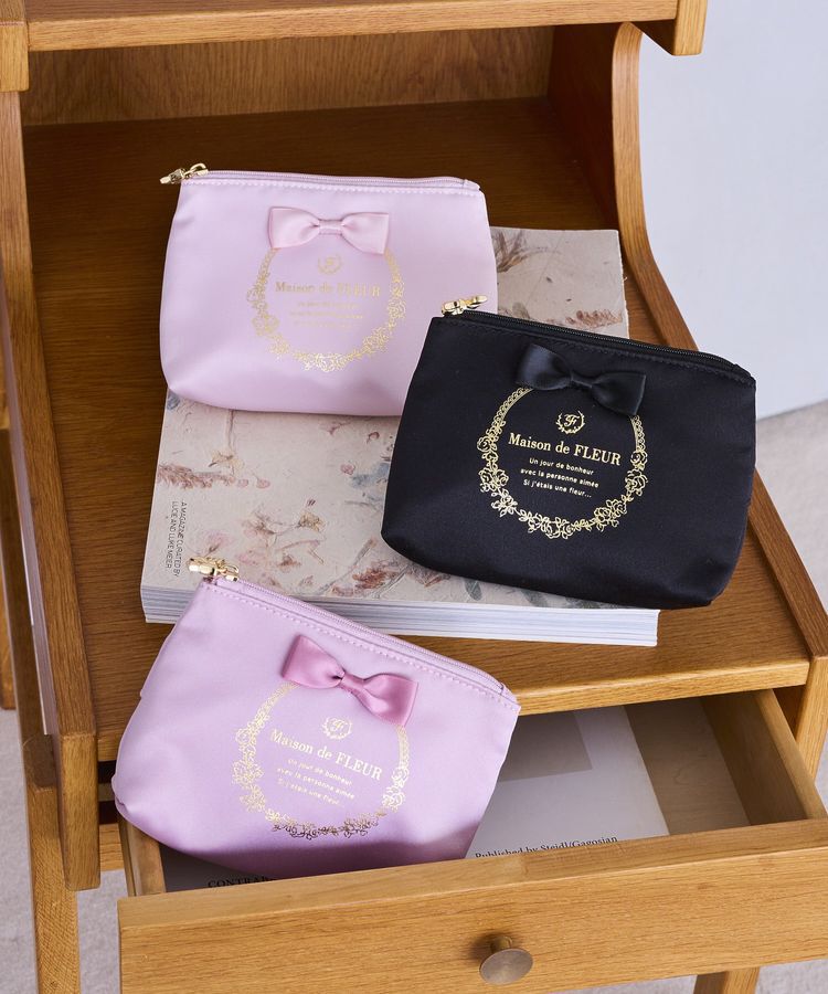 Maison de FLEUR「【予約】サテンリボンティッシュケース」|ポーチ|