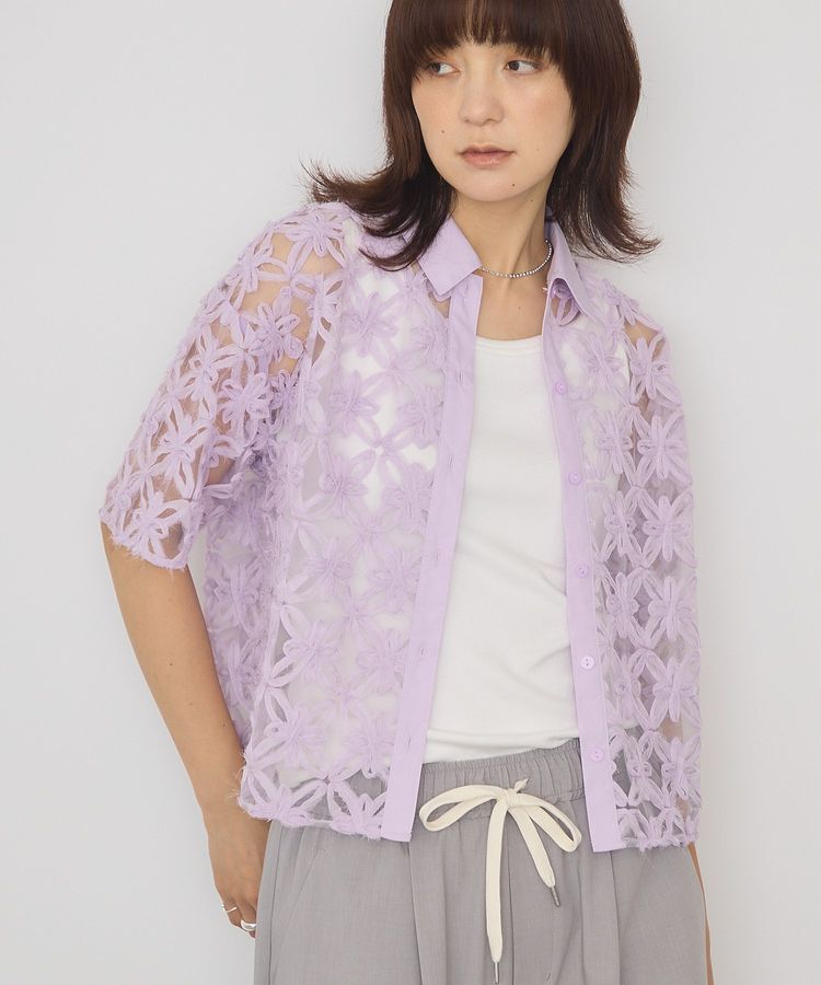 AMERICAN HOLIC「アートレース半袖シャツ」|シャツ・ブラウス|Lavender