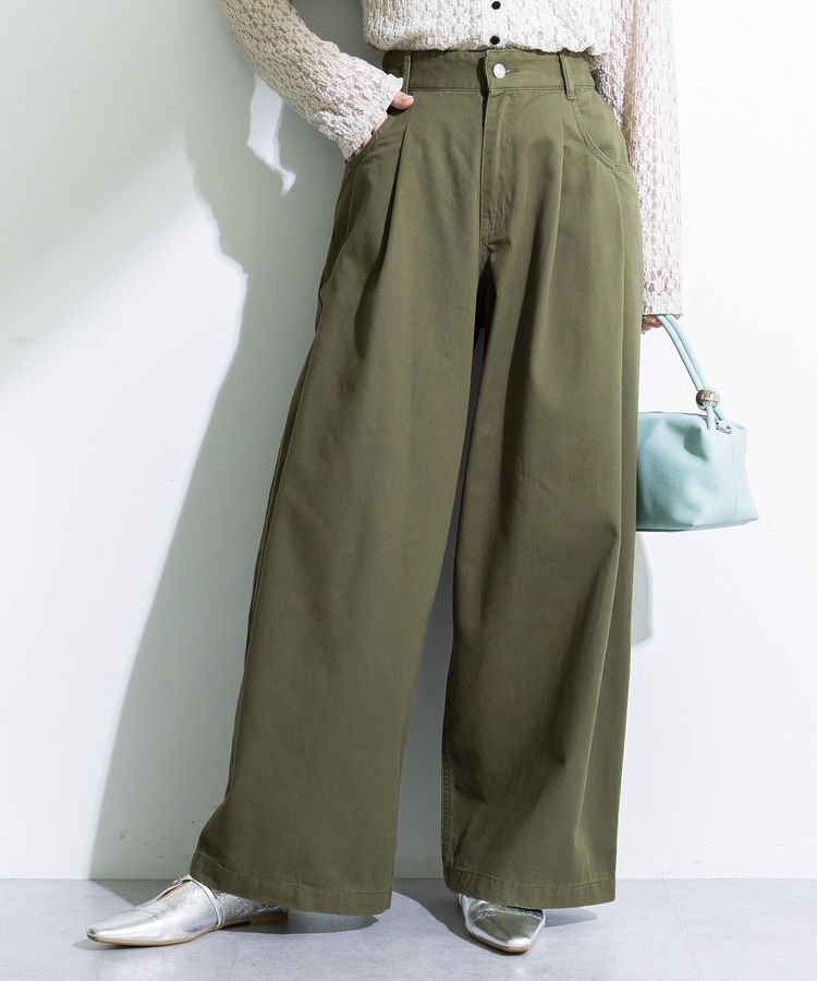 Green Parks「チノタックワイドパンツ」|その他|Khaki
