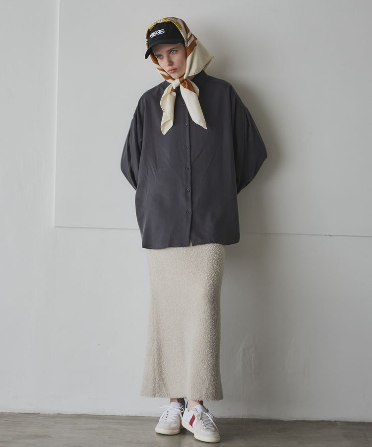 GARAGE OF GOOD CLOTHING「フェザーヤーンロングスカート」|タイト|