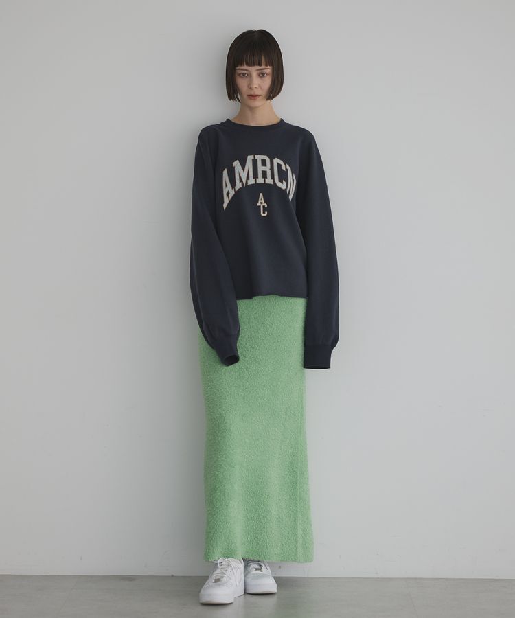 GARAGE OF GOOD CLOTHING「フェザーヤーンロングスカート」|タイト|