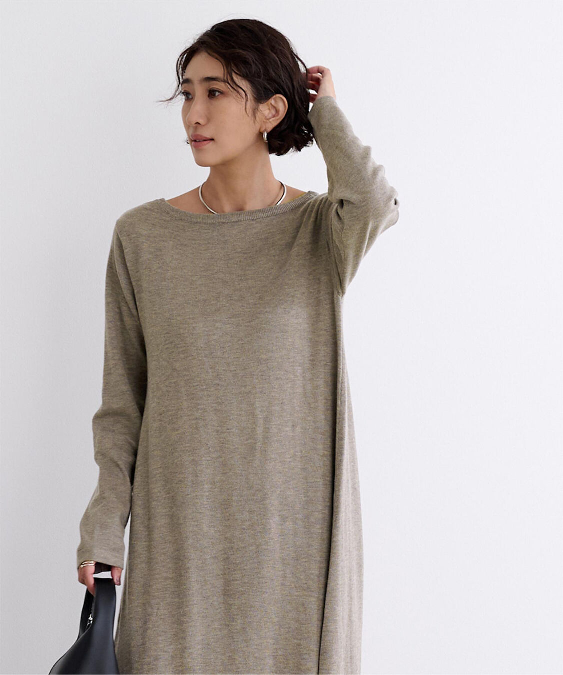 ur's「ボートネックロングニットワンピース」|ワンピース|
